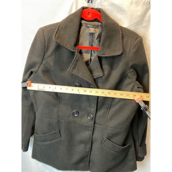 Robert Louis Women’s Jacket Medium Black Double-Breasted Wool Blend Lined - Picture 7 of 10